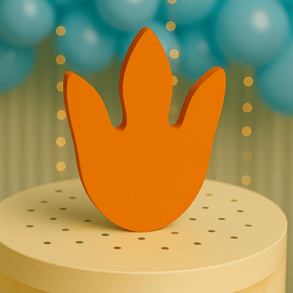 Dinosaur foot table decoration for dino themed party