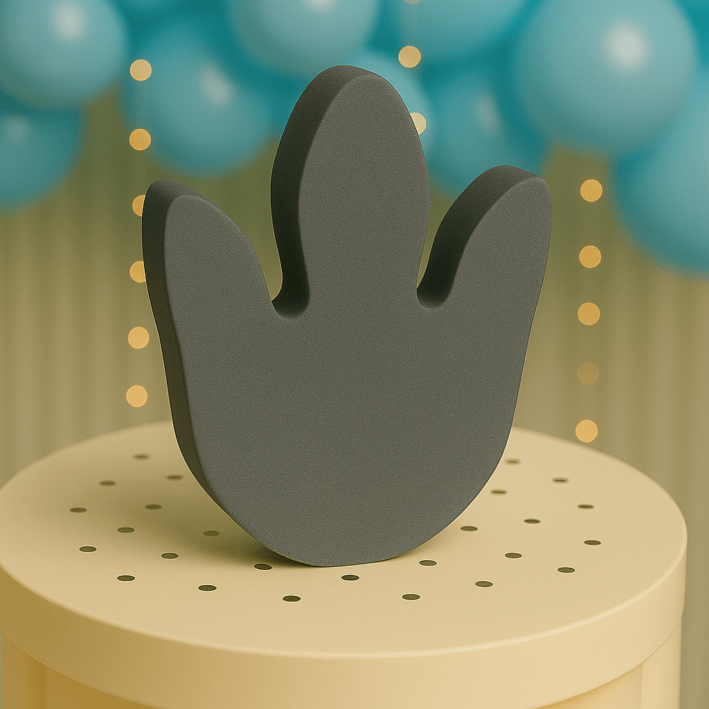 Dinosaur footprint centerpiece made of foam for birthday table