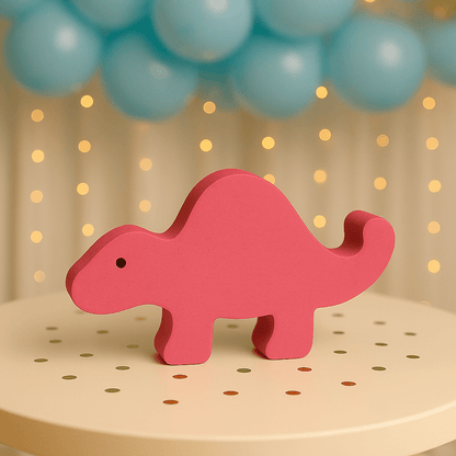 Handmade dinosaur party centerpiece for birthday celebrations