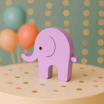 Elephant baby shower decorations handmade from foam for neutral or safari themed celebrations