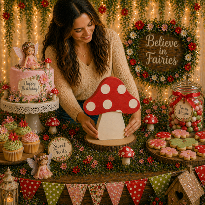 Woodland Mushroom Centerpiece – Fairy Garden & Enchanted Forest Party Decorations