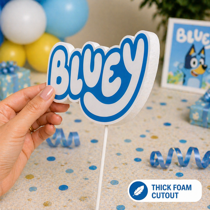 Bluey Logo Birthday Centerpiece | Bluey Party Decorations & Foam Cutouts