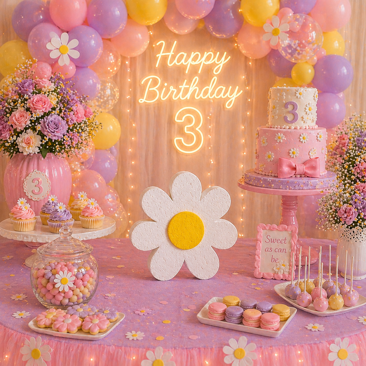 Daisy Centerpiece – Handmade Flower Birthday Party Decoration