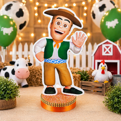Farm birthday decorations centerpiece with Granja de Zenon theme for kids party table