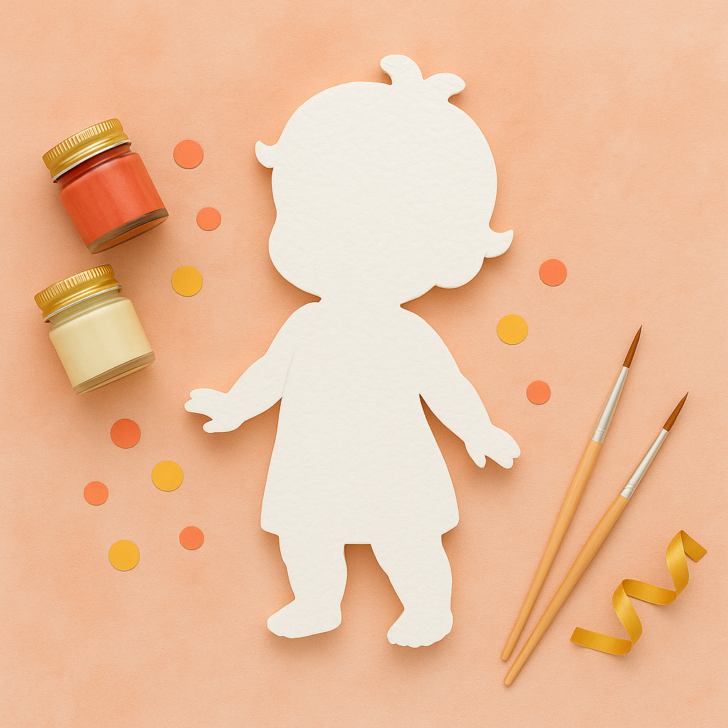 foam girl cutout for crafts unpainted DIY shape for kids painting