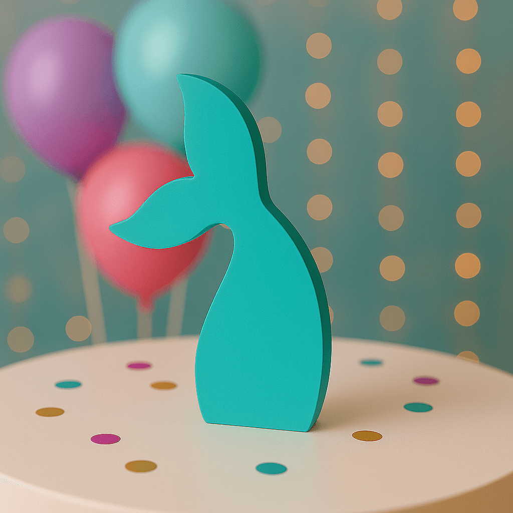 Mermaid tail cutout decoration no glitter for under the sea theme
