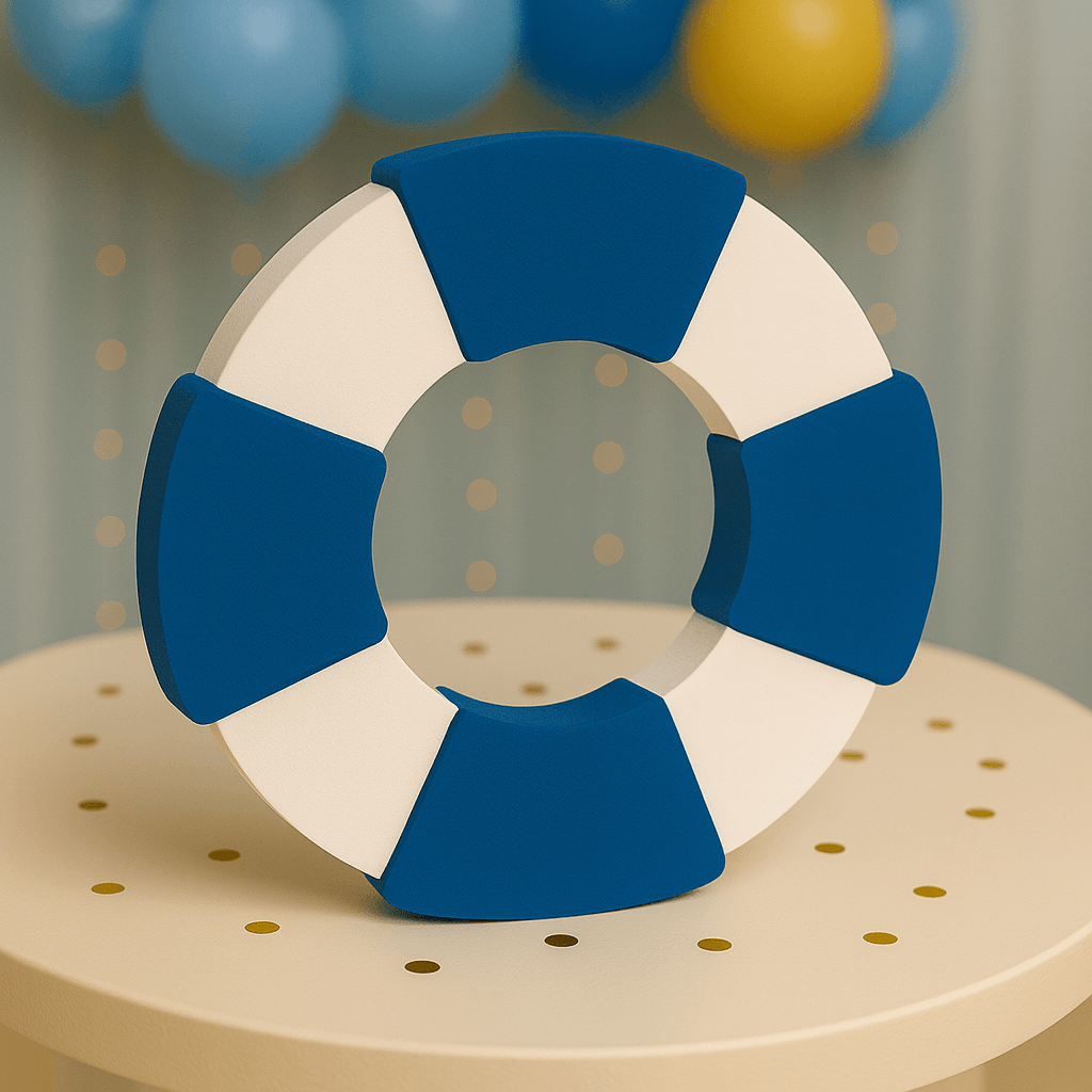handmade lifesaver centerpiece for sailor theme party decor