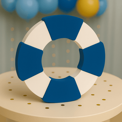 handmade lifesaver centerpiece for sailor theme party decor