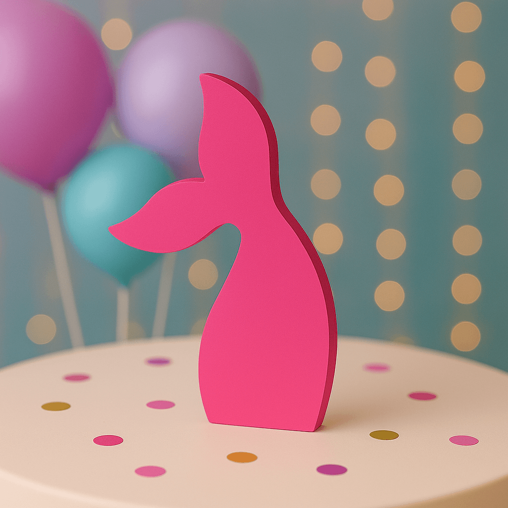 Fuchsia mermaid tail centerpiece plain handmade foam under the sea decoration
