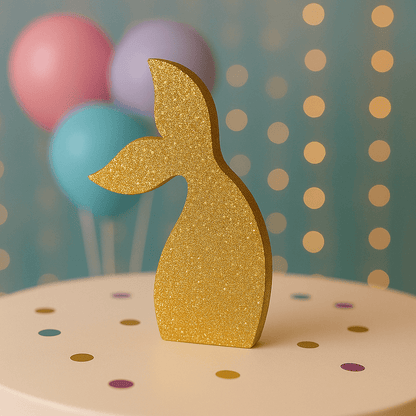 Gold mermaid tail centerpiece glitter party decoration handmade for kids birthday