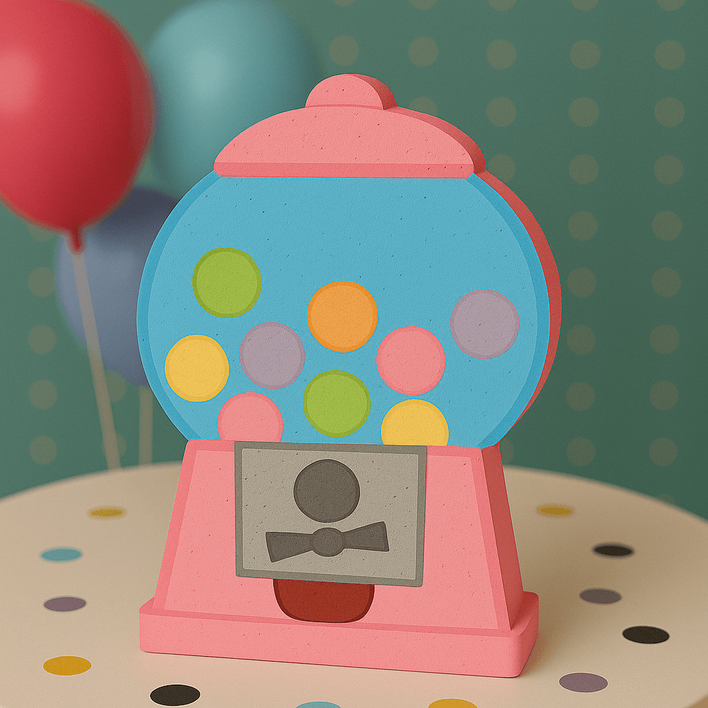 colorful gumball machine centerpiece for sweet candy buffet