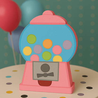colorful gumball machine centerpiece for sweet candy buffet