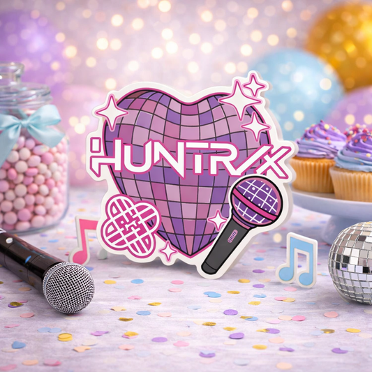kpop demon hunters centerpieces Huntrix logo K Pop Demon Hunters centerpiece party decoration