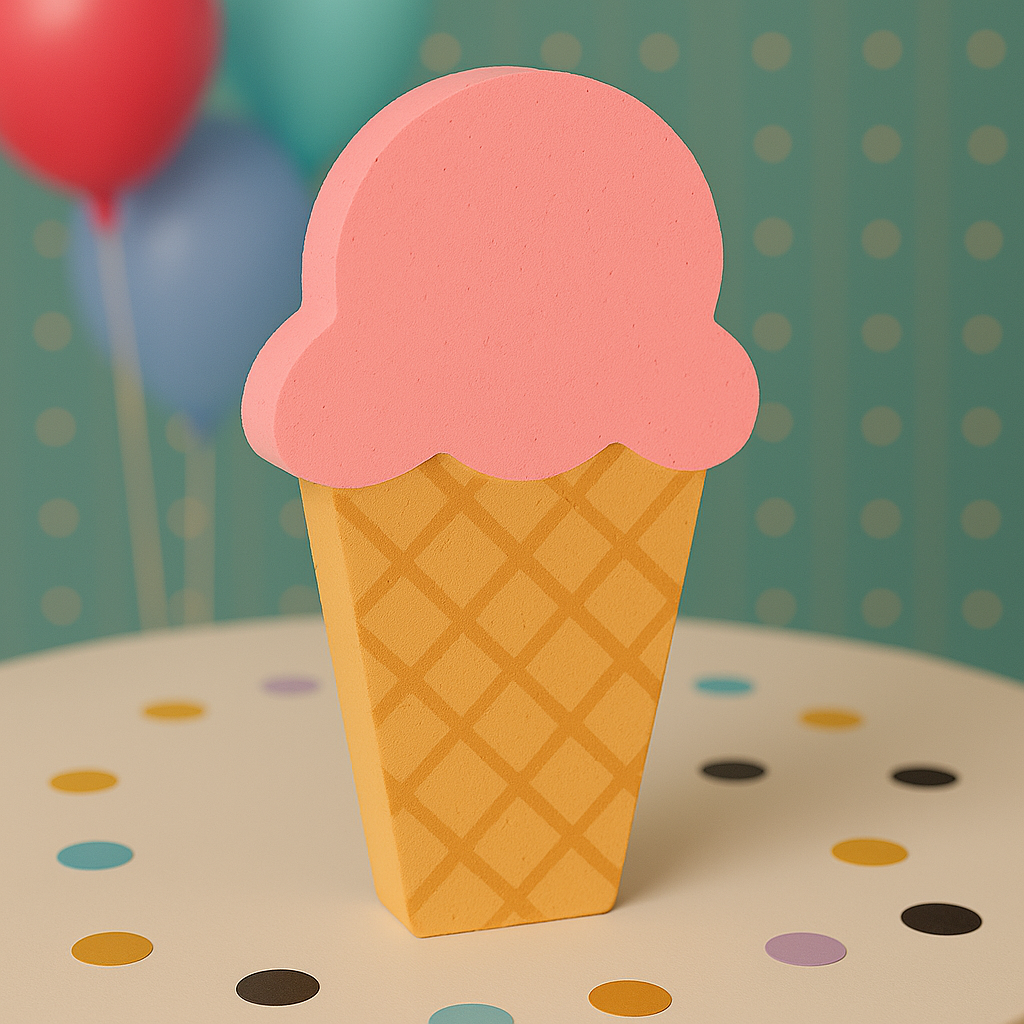pastel foam ice cream centerpiece for birthday party
