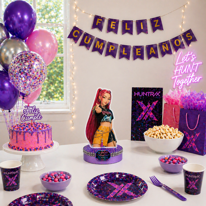 Kpop demon hunters birthday decorations centerpiece mom placing table decor