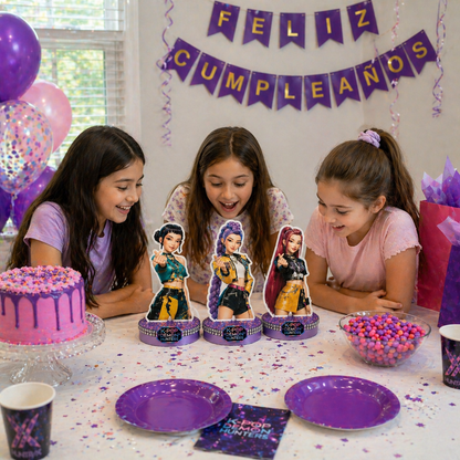 Kpop demon hunters centerpieces birthday party decorations girls table setup