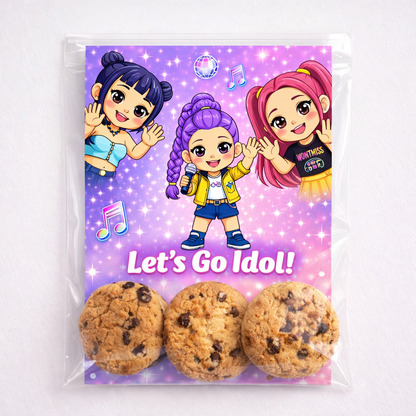 kpop demon hunters party favors K Pop Demon Hunters cookie treat bags party favors example display cookies not included