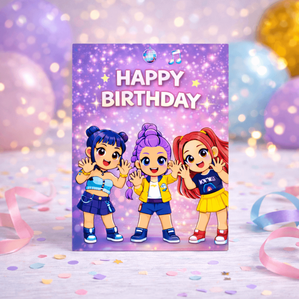 kpop demon hunters birthday decorations K Pop Demon Hunters custom name birthday frame party decor
