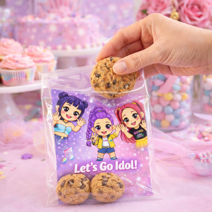 kpop demon hunters party favors K Pop Demon Hunters dessert table party favors treat bags