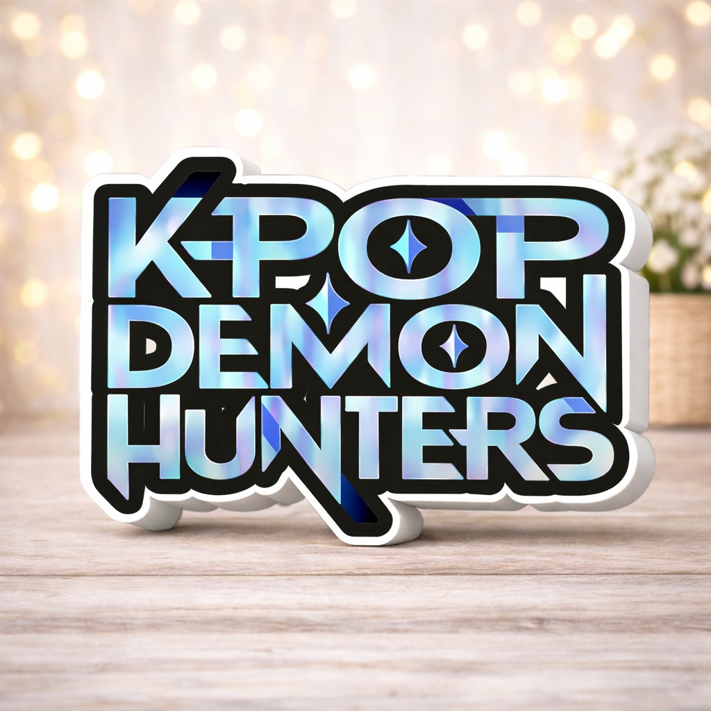 kpop demon hunters centerpieces K Pop Demon Hunters Huntrix logo centerpiece party table decoration