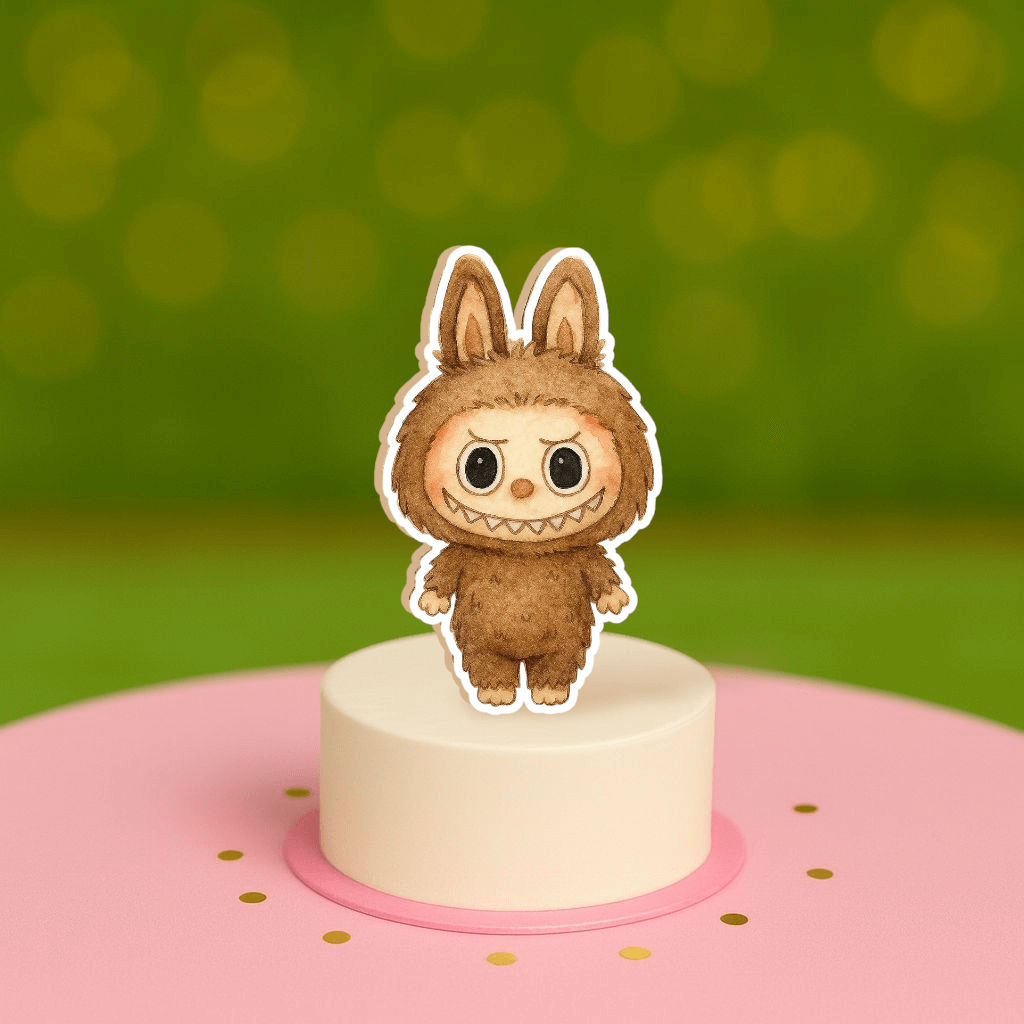 labubu cake topper birthday decoration