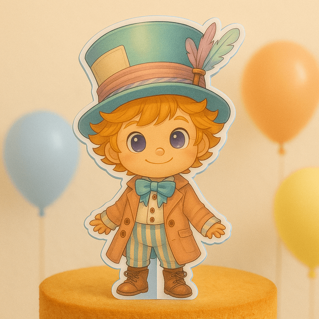 Mad Hatter Alice in Wonderland topper 8 inch centerpiece foam decoration