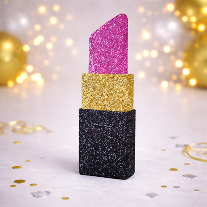 close up lipstick centerpiece for makeup party decorations


