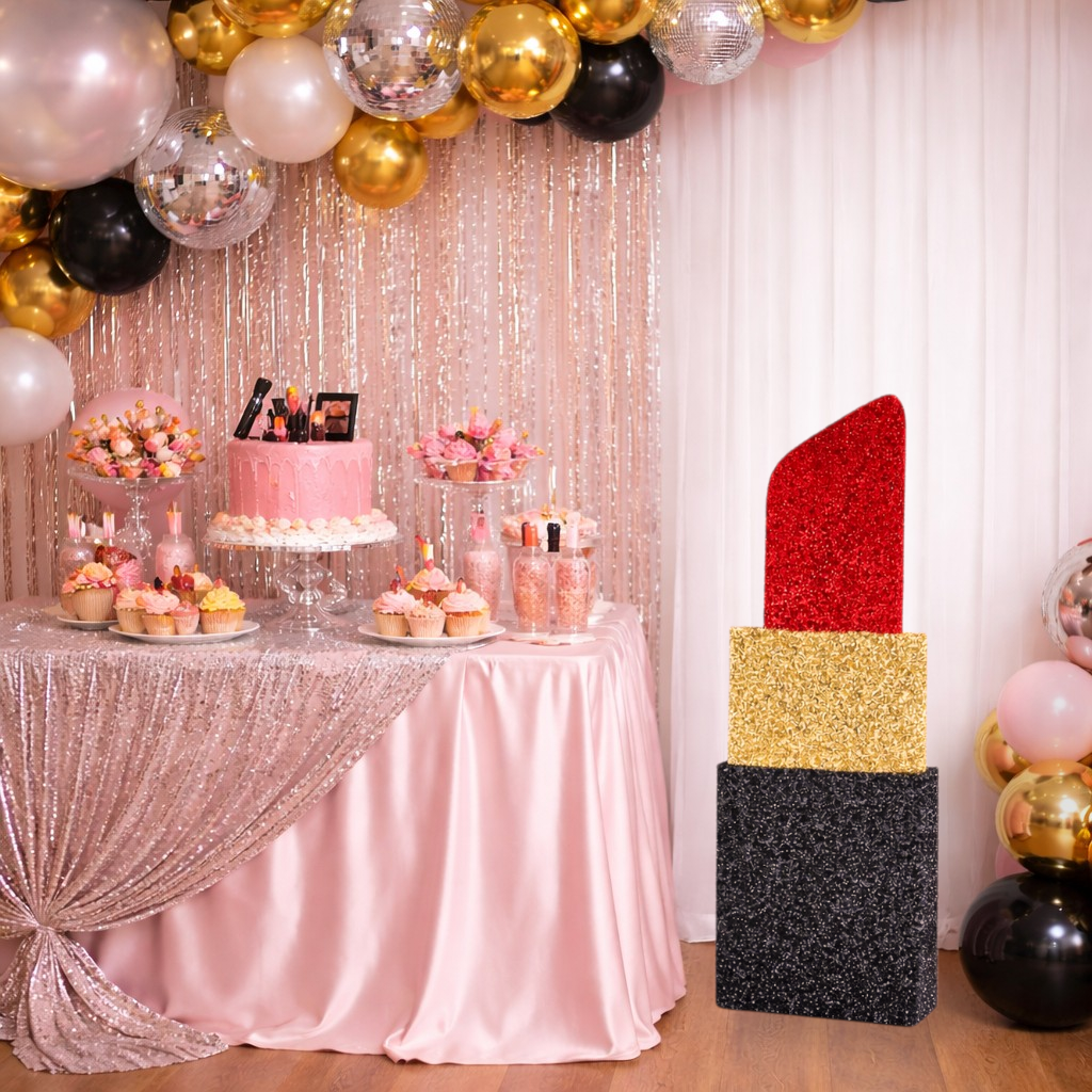 lipstick centerpiece variation for makeup party decorations
