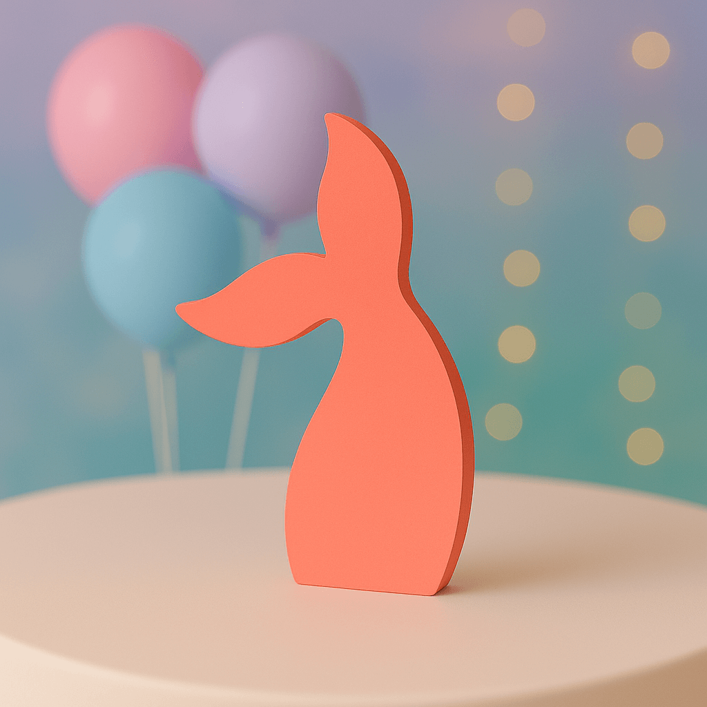 Mermaid tail cutout plain foam centerpiece handmade for kids party