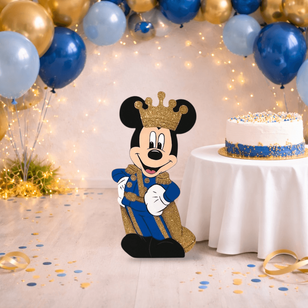 royal mickey mouse birthday centerpiece with crown decoration