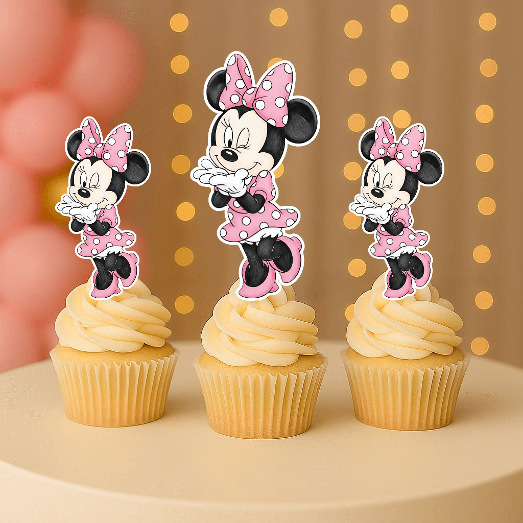 minnie cupcake toppers for birthday party decorations