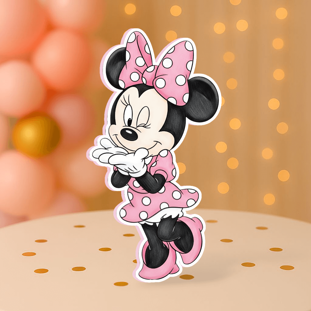 minnie cutout centerpiece for birthday party table