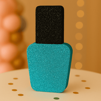 Aqua nail polish centerpiece for girls spa party decorations