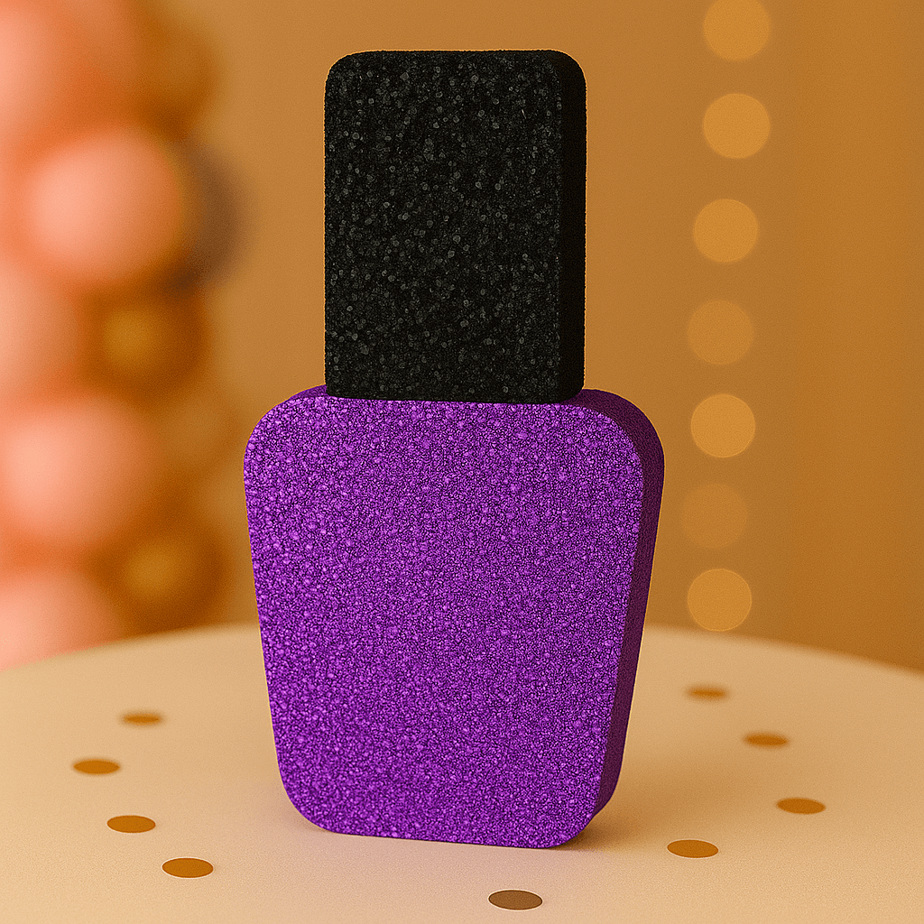 Purple nail polish centerpiece for girls makeup and spa party