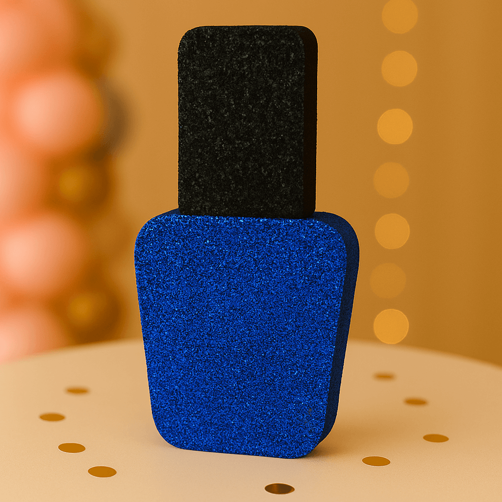 Royal blue nail polish centerpiece for makeup and spa birthday party