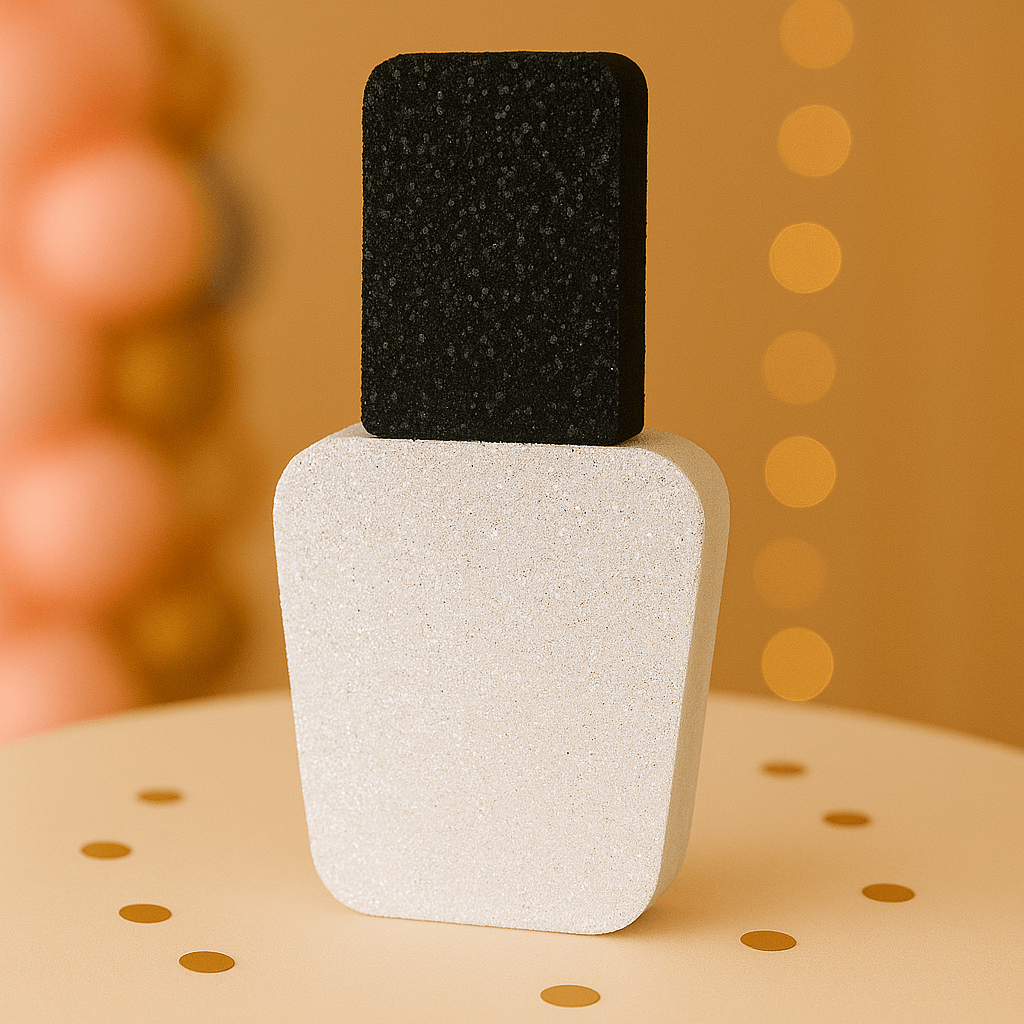 White nail polish centerpiece for spa themed birthday party decoration