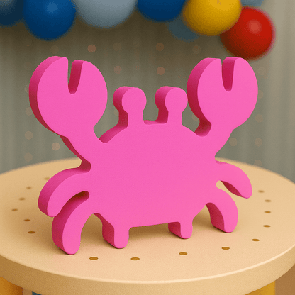 Fuchsia nautical crab centerpiece painted foam decoration for colorful nautical birthday party