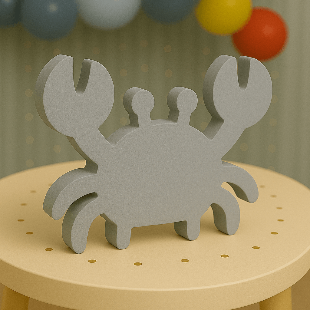 Gray nautical crab centerpiece painted foam party decoration for coastal and boat themed events