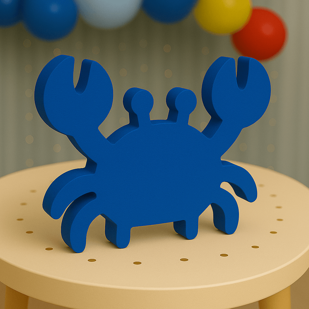 Royal blue nautical crab centerpiece painted foam decoration for nautical birthday or beach party