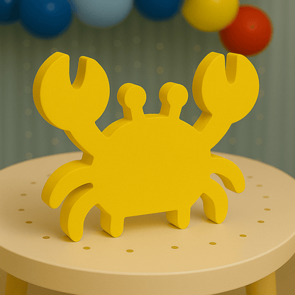 Yellow nautical crab centerpiece handmade foam decoration for seaside or sailor theme birthday