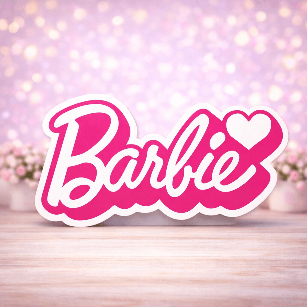 Barbie birthday decorations Pink Barbie logo foam centerpiece for Barbie party table decorations