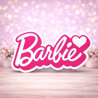 Barbie birthday decorations Pink Barbie logo foam centerpiece for Barbie party table decorations