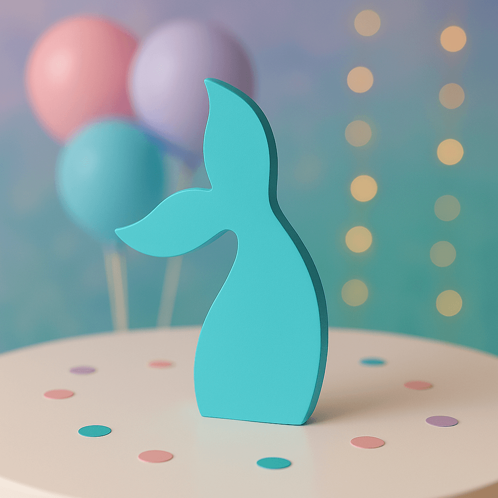 Plain mermaid tail birthday centerpiece handmade foam table decoration