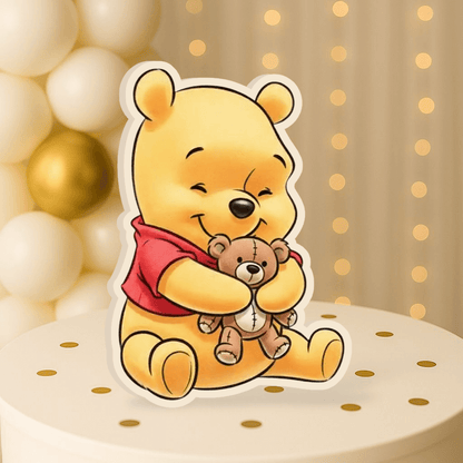 Pooh Bear centerpiece hugging teddy foam cutout birthday decoration