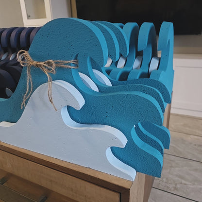 Nautical Wave Centerpiece – Handmade Foam Ocean Party Decoration