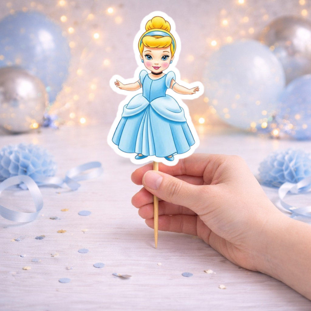 Princess Cinderella cupcake toppers for kids birthday party