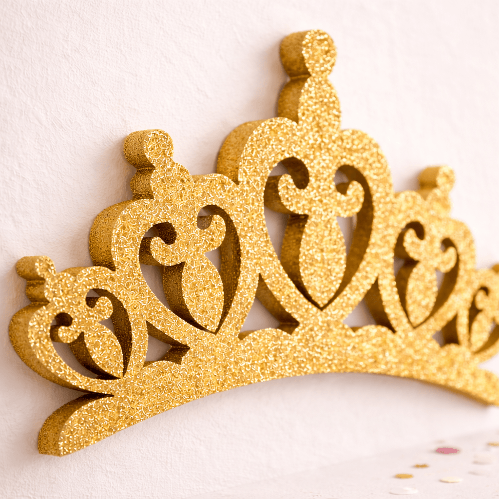 gold princess crown decoration used as princess party decorations and princess backdrop decor princess crown centerpiece