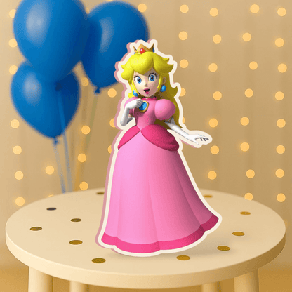 Princess Peach centerpiece cutout for Super Mario Bros party decorations