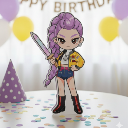 kpop demon hunters centerpiece Rumi K-Pop Demon Hunters character centerpiece for birthday party decorations