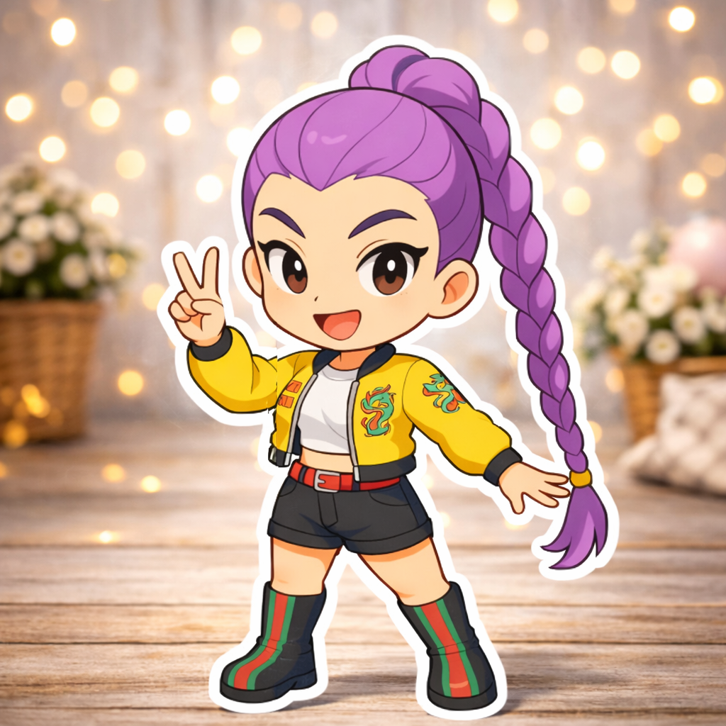 kpop demon hunters centerpiece Rumi K-Pop Demon Hunters character cutout birthday party decoration